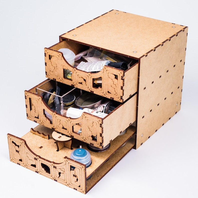 Estación de Pintura con Caja de Almacenamiento — Organizador con Cajones