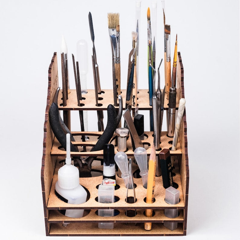 Organizador de Herramientas y Soporte para Pinceles — Porta Pinceles y Herramientas del Hobby