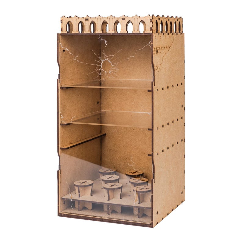 Miniatures Showcase with Paint Handle — Display Shelf & Painting Grip