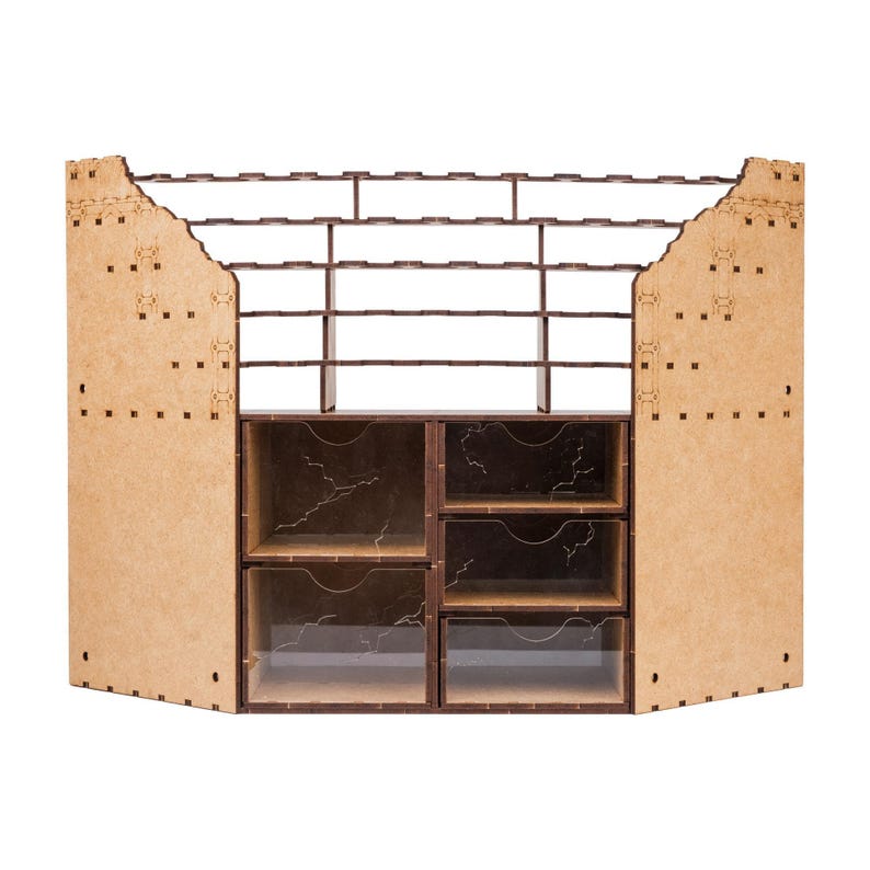 Corner Paint Organizer — Space-Saving Hobby Paint Rack with Drawers