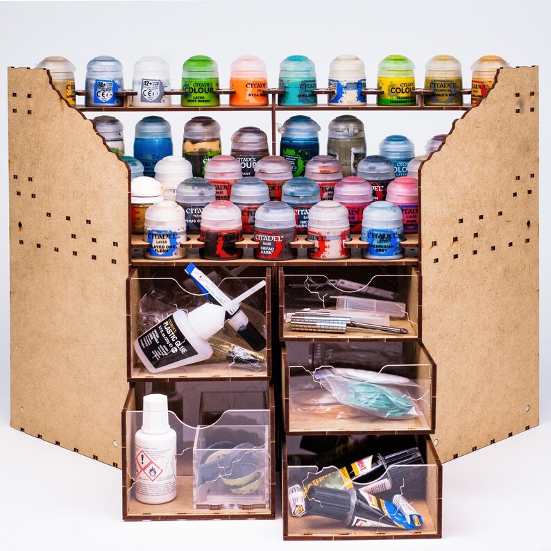 Organizador de Pinturas de Esquina — Organizador Ahorra Espacio con Cajones