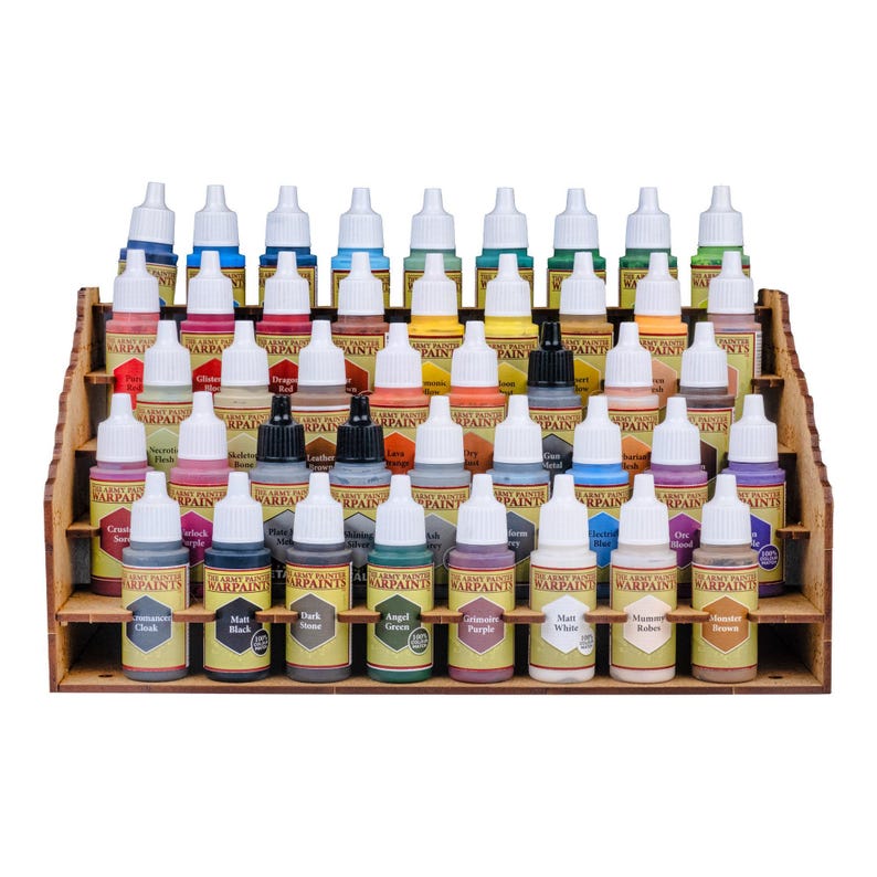 Miniature Paint Rack — Fits Citadel Pots & Vallejo Droppers