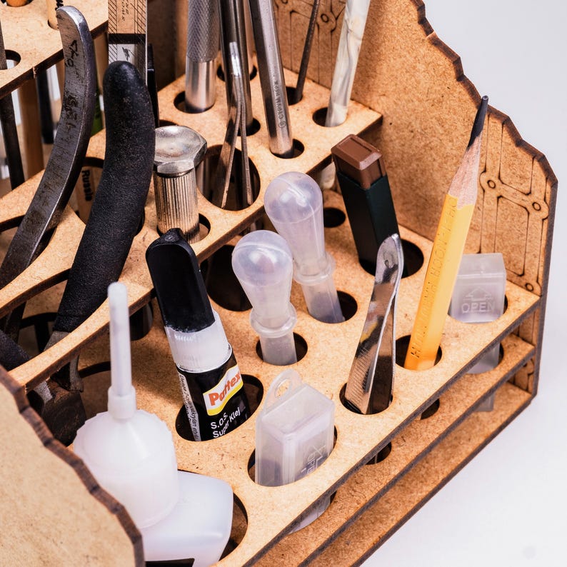 Organizador de Herramientas y Soporte para Pinceles — Porta Pinceles y Herramientas del Hobby