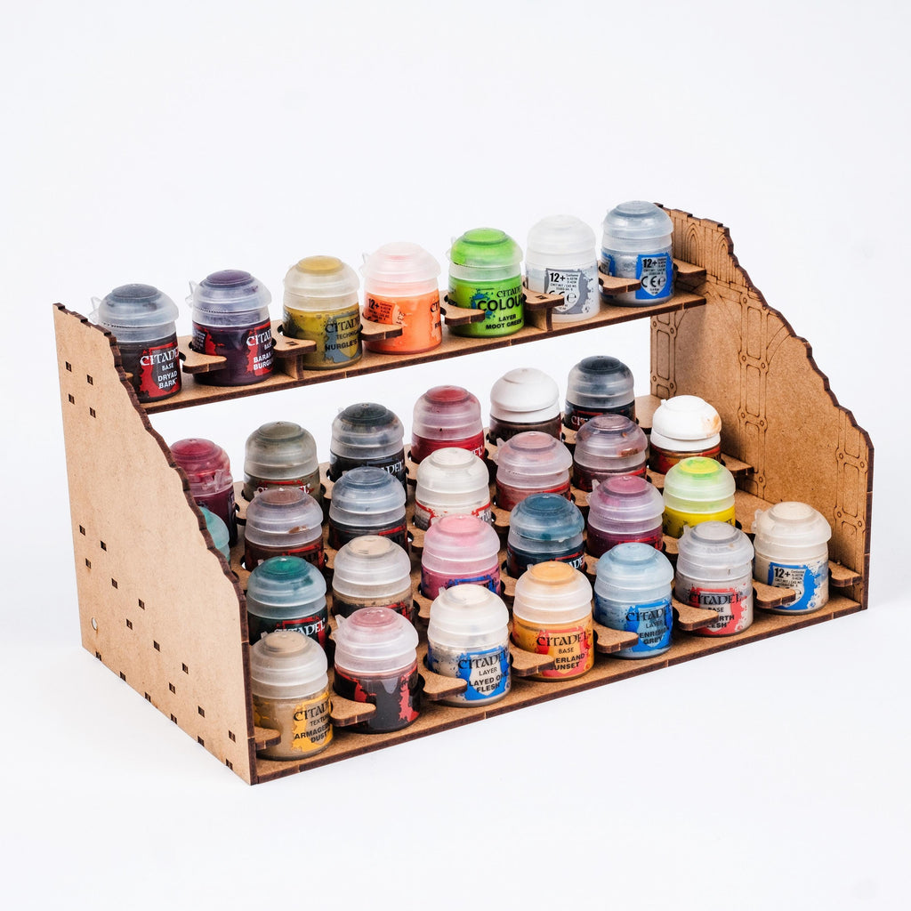 Organizador de Pintura para Miniaturas — Compatible con Botes Citadel y Goteros Vallejo