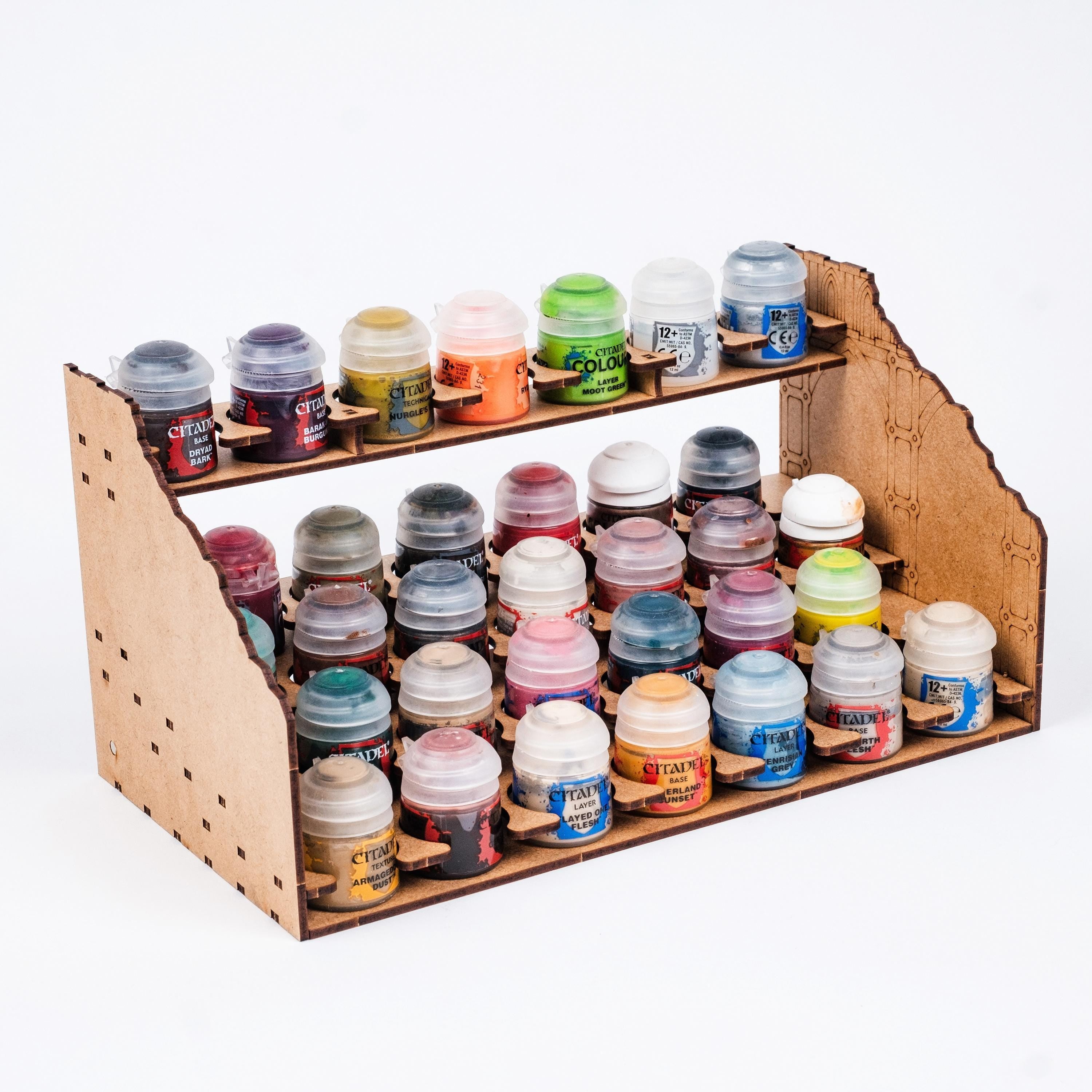 Miniature Paint Rack — Fits Citadel Pots & Vallejo Droppers