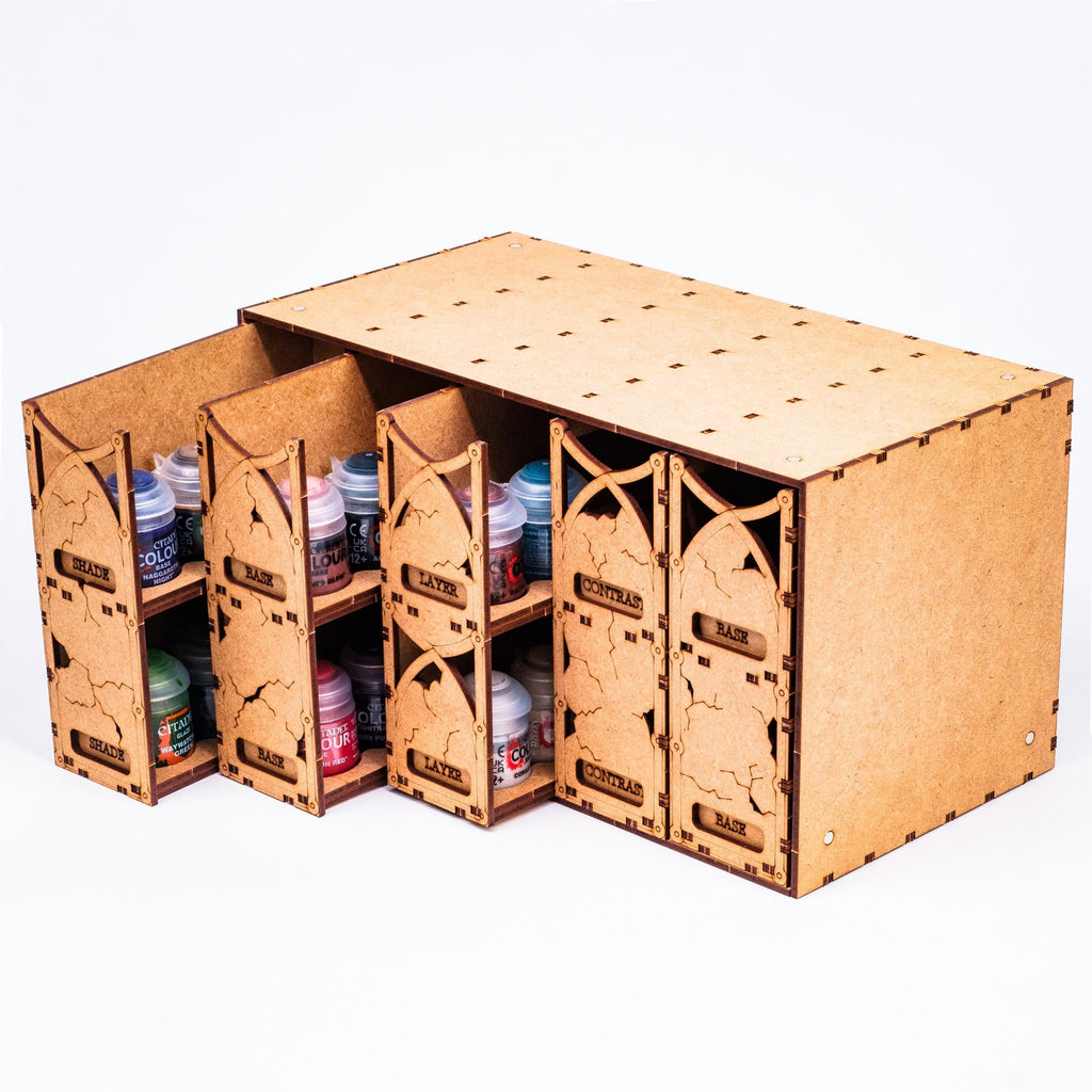 Caja Organizadora de Pinturas — Almacenaje Cerrado para Pinturas de Miniaturas