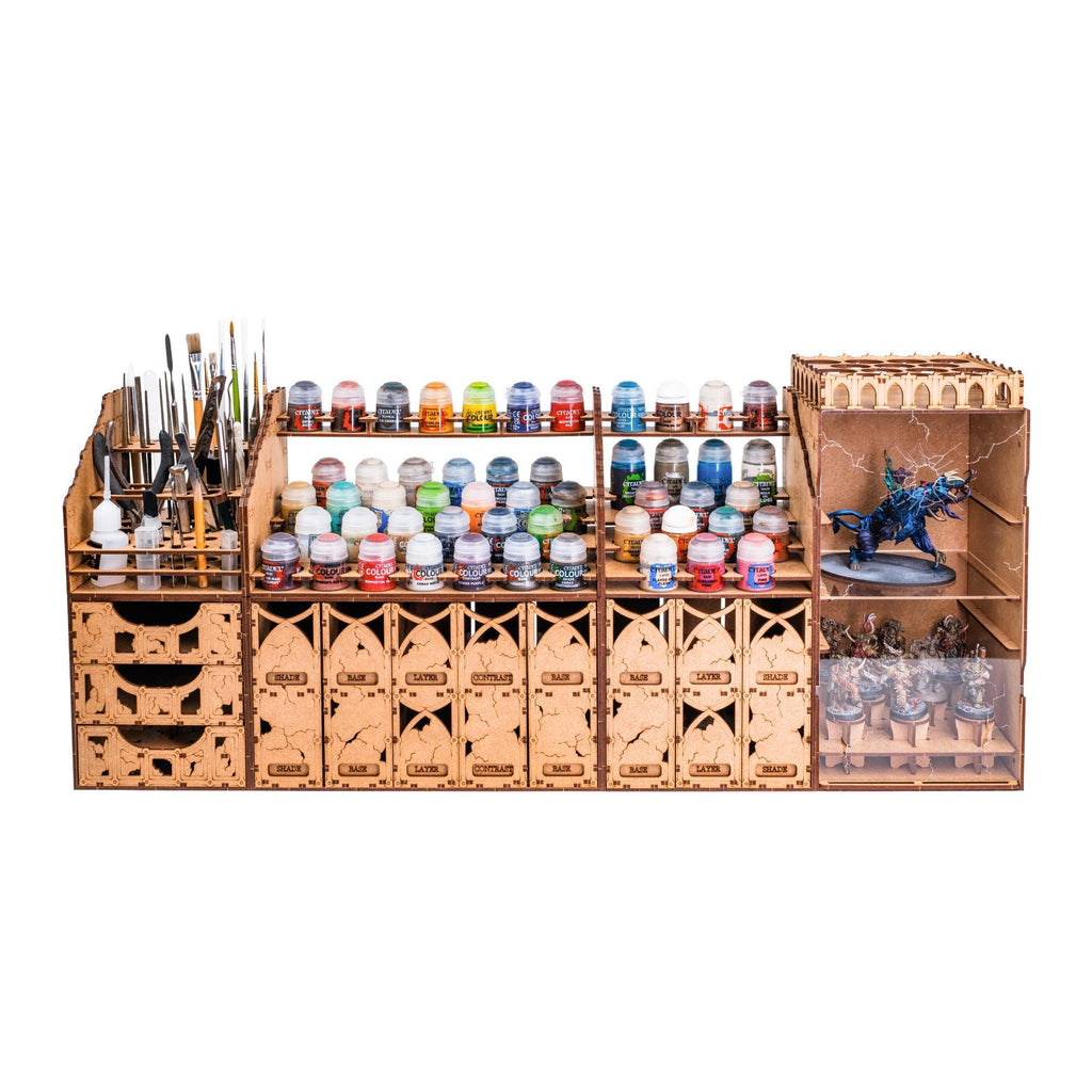 Estación de Pintura Pro — Organizador Modular de Alta Capacidad