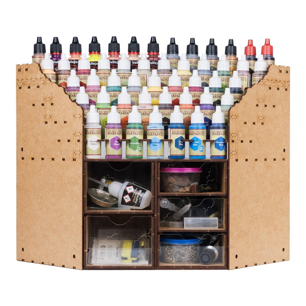 Corner Paint Organizer — handcrafted wooden hobby accessory by our workshop