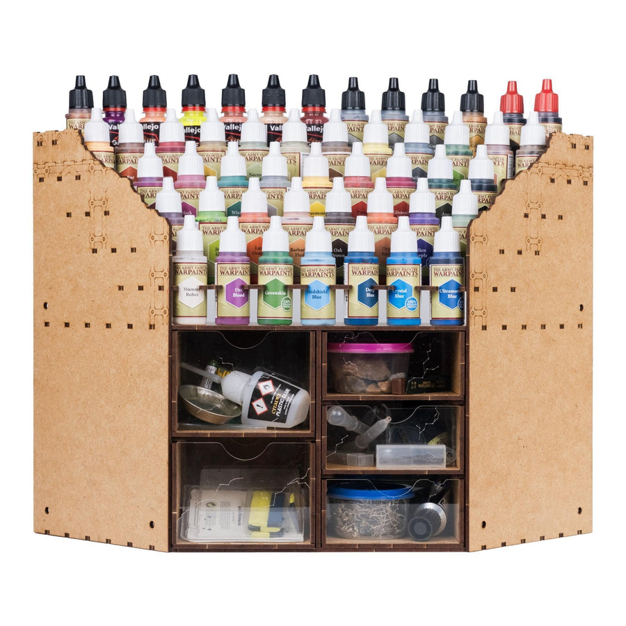 Corner Paint Organizer — handcrafted wooden hobby accessory by our workshop