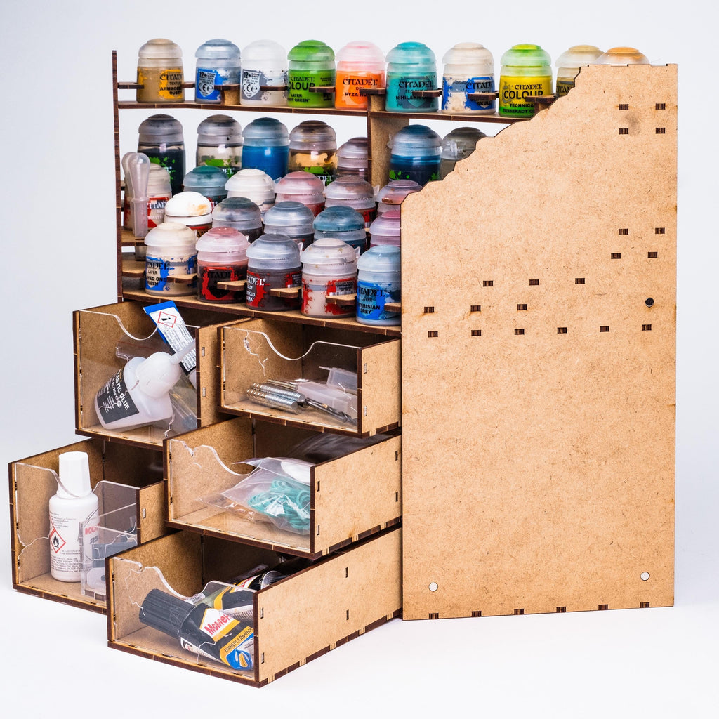 Organizador de Pintura de Esquina — Organizador con Cajones que Ahorra Espacio